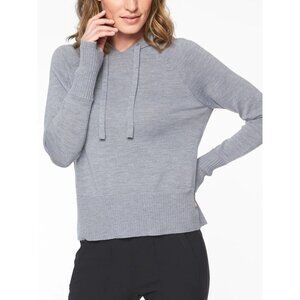 Athleta Verona Womens Gray Knit Hoodie Sweater Small